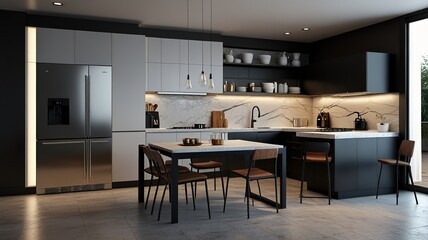 Modern Interior With Bright Wall, Living room, Bed room, kitchen, House Plants