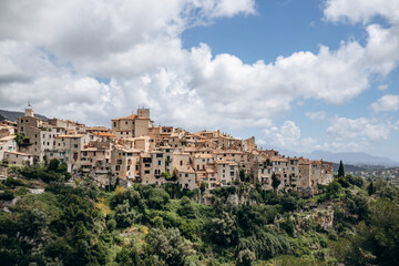 View of the picturesque village of Tourettes-sur-Loup on the French Riviera