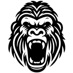 Silhouette of a kingkong head tattoo © Breck