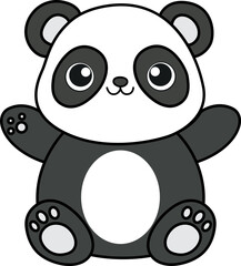 panda line art for coloring page