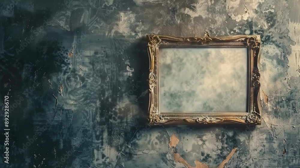 Poster vintage frame with empty space on shadow border background texture of blank background in abstract f