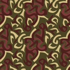 Batik pattern in burgundy and olive green seamless repeating pattern, minimal pattern, high contrasty 
