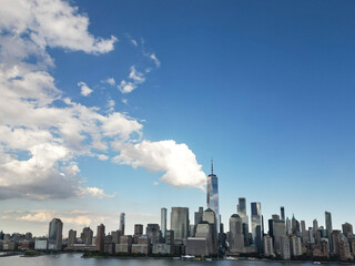 NYC. New York City. Manhattan downtown skyline skyscrapers. New York City skyline, cityscape of Manhattan in USA.
