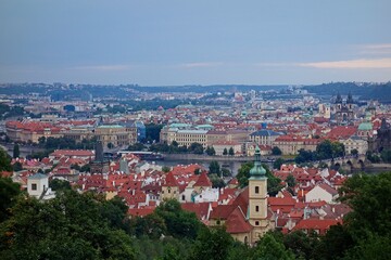 Obraz premium Prague, the capital of the Czech Republic, is a rustic Eastern European city on the banks of the Vltava River