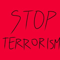 Stop terrorism red banner
