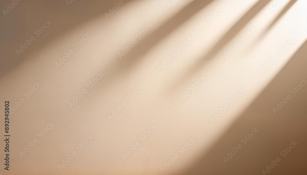Poster light beige background for product presentation with a light and shadows pattern on it