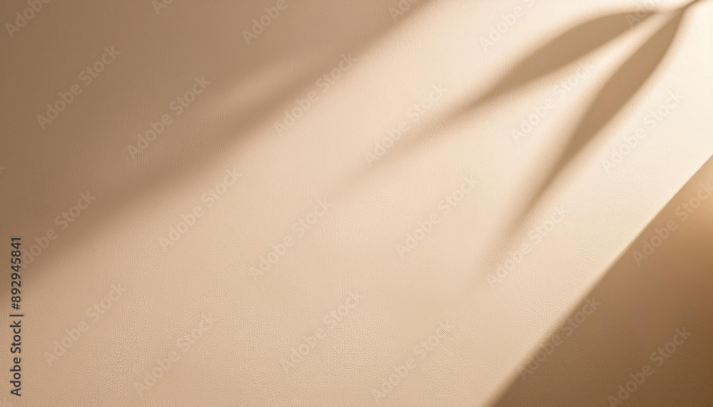 Poster light beige background for product presentation with a light and shadows pattern on it