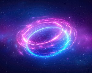 Obraz premium Pulsar's Rotating Beams in Neutron Star, Illustrating Astronomical Science Conceptualization