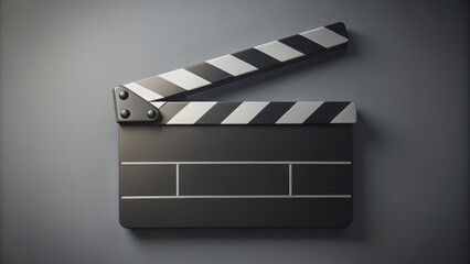 render of clapperboard or film slate with play button, film, movie, cinema, production, clapboard, director, video