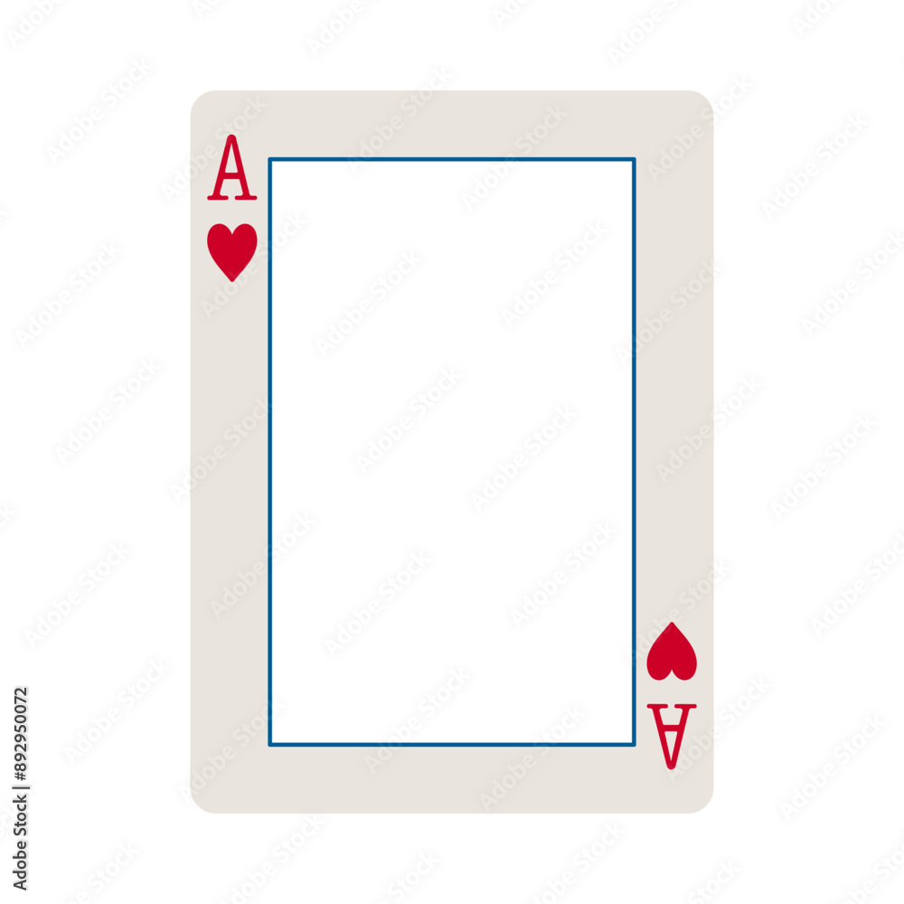 Poster ace of hearts playing card border or frame vector