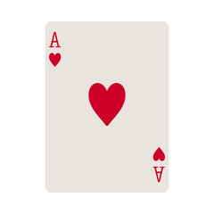 Ace of hearts playing card vector