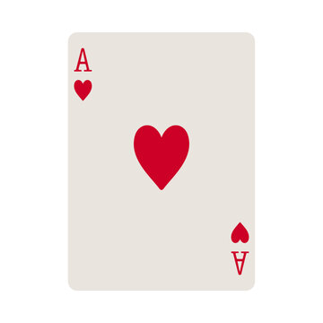Ace of hearts playing card vector