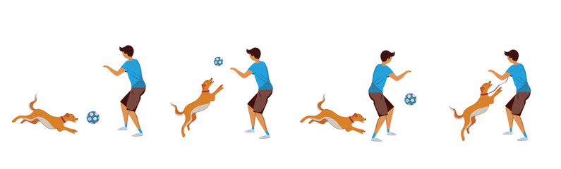 Guy playing with a dog