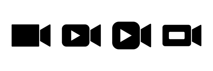 Video camera icon vector isolated on white background. Video camera vector icon. Camera Icons. Movie Sign. Cinema