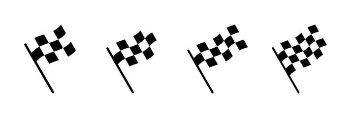 Race flag icon vector isolated on white background. Competition sport flag line vector icon. Racing flag. Start finish flag. Checkered. Start