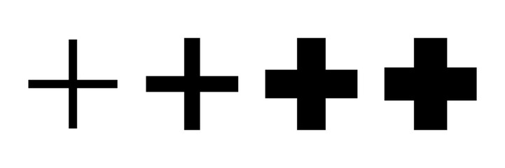 Obraz premium Plus Icon vector isolated on white background. Add plus icon. Addition sign. Medical Plus icon