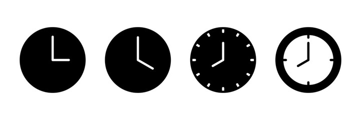 Clock icon vector isolated on white background. Time icon vector. Clock vector icon