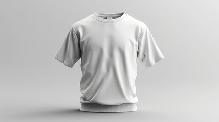 Blank white t-shirt mockup isolated on gray background