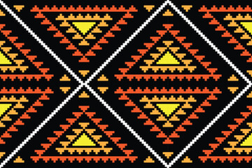 Fabric tribal pattern style. Geometric ethnic seamless pattern traditional. Aztec ethnic ornament print. Design for background, fabric, clothing, carpet, textile, 