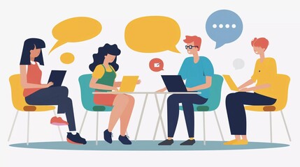 
Business meeting team conference in office room. Flat character on presentation conference illustration, presenting charts and reports.nice illustration