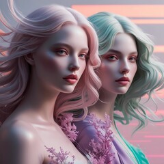 See how Al crafts exquisite portraits of girls-pure digital elegance