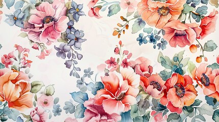 beautiful floral ornament watercolor