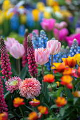 Vibrant Flower Garden in Full Bloom