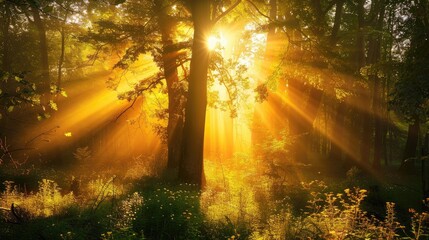 Obraz premium Stunning nature illuminated by the sun focused image