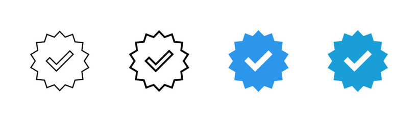 verified icon set. verification check mark. approved icon