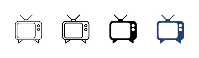 Tv icon set. television icon vector