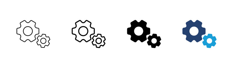 setting Icon set. Cog settings Icon Symbol