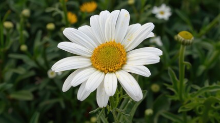 Fototapeta premium white-petaled marguerite with yellow center