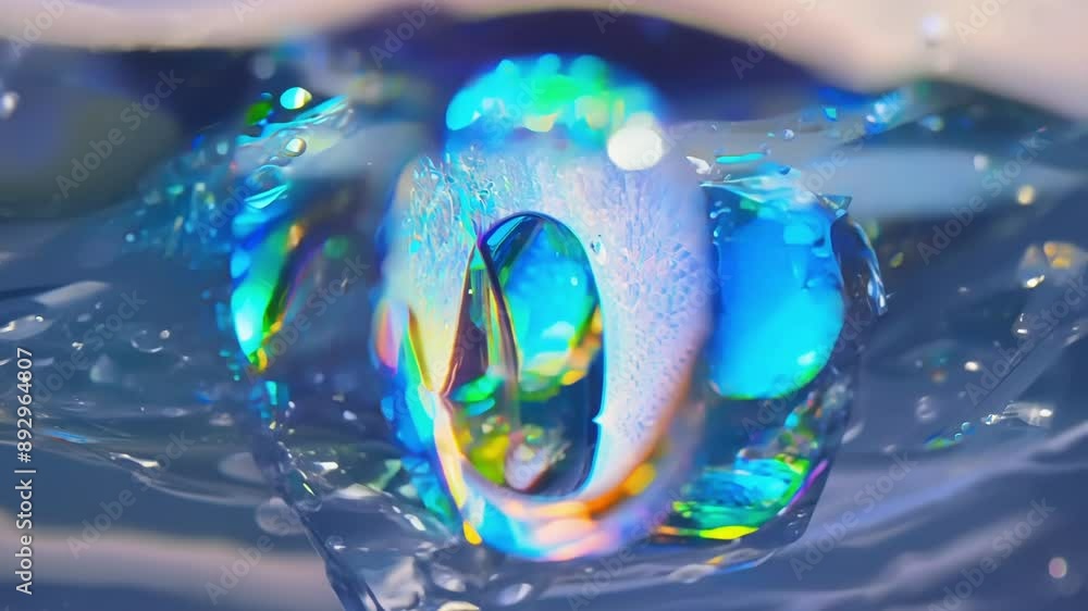 Aufkleber closeup of a crystal reflection in a pool of water creating a surreal and dreamlike atmosphere.