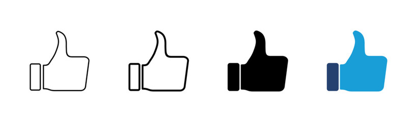 Fototapeta premium Thumbs up icon set. Hand like. Like icon vector.