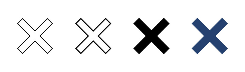 Obraz premium Close icon set. Delete icon vector. cross sign