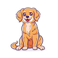A Line Art Illustration Of A Dog Captures Its Playful Nature, Cartoon Illustration