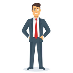 Obraz premium An Illustration Of A Businessman In A Flat Design, Cartoon Illustration