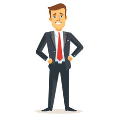 Fototapeta premium An Illustration Of A Businessman In A Flat Design, Cartoon Illustration