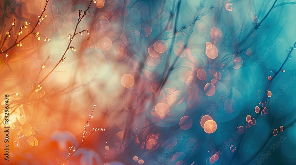Poster dreamy abstract light composition with soft focus and bokeh effects, perfect for artistic and romant