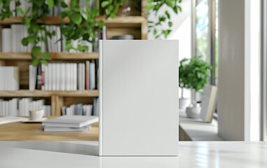 White Book Cover Mockup on Table