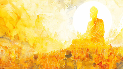buddha watercolor illustration