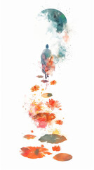 Obraz premium buddha and lotus footprint