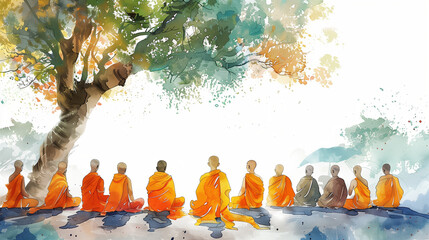 buddha watercolor illustration
