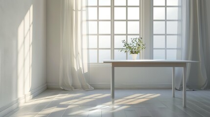 white table and window