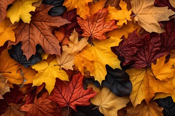 autumn background with leaves, generative ai
