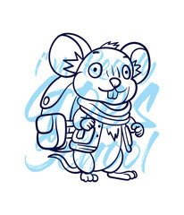 hand drawn monster illustration with text i'm ready goes to school for t-shirt design
