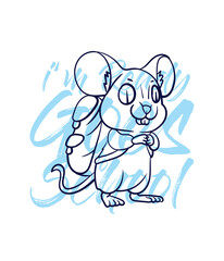 hand drawn monster illustration with text i'm ready goes to school for t-shirt design
