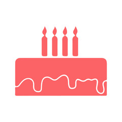 Birthday cake clip art design on plain white transparent isolated background for card, shirt, hoodie, sweatshirt, apparel, tag, mug, icon, poster or badge