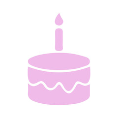 Birthday cake clip art design on plain white transparent isolated background for card, shirt, hoodie, sweatshirt, apparel, tag, mug, icon, poster or badge