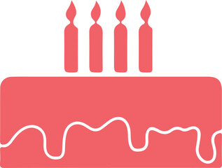 Birthday cake clip art design on plain white transparent isolated background for card, shirt, hoodie, sweatshirt, apparel, tag, mug, icon, poster or badge